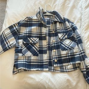Zara cropped flannel shacket